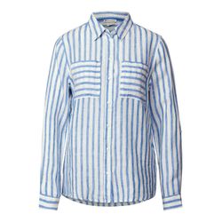 Street One Striped linen shirt blouse - blue (26266)