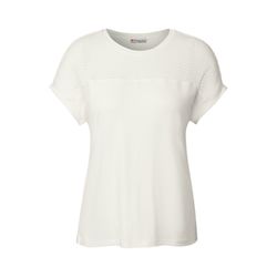 Street One Shirt with hole pattern detail - white (10108)
