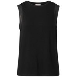 Street One Top mit Chiffondetails - schwarz (10001)
