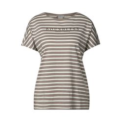 Street One Striped shirt with wording - beige (36514)