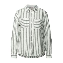 Street One Striped linen shirt blouse - green (26265)