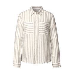 Street One Striped linen shirt blouse - beige (26283)
