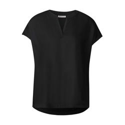 Street One Split neck blouse   - black (10001)