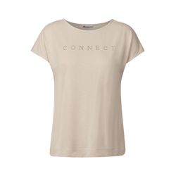 Street One Silk-Look Shirt mit Wording - beige (26620)