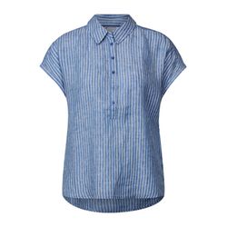 Street One Striped linen shirt blouse - blue (26266)