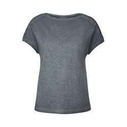 Cecil T-Shirt mit Knopfdetail - grau (16248)