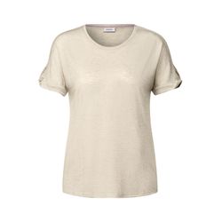 Cecil Linen look glitter shirt - beige (16247)