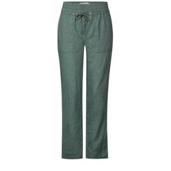 Cecil Leinenhose im Casual Fit - grün (16243)