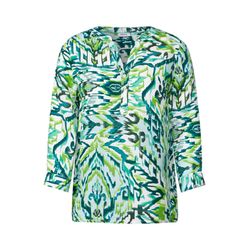 Cecil Patterned linen mix blouse - green (36250)
