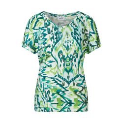 Cecil Printed linen-look shirt - green (36250)