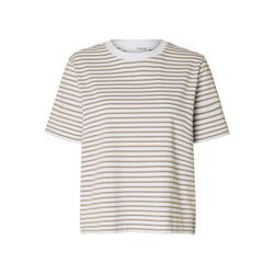 Selected Femme Striped T-shirt - beige/white (181851006)