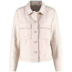 Gerry Weber Collection Slightly tailored twill blazer jacket - beige/white (90138)