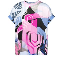 Gerry Weber Collection Comfortable blouse shirt with all-over design - beige/blue/pink/white (09078)