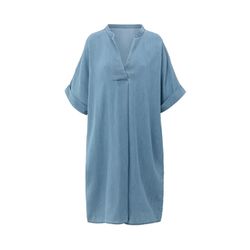 Yaya Chambray-Kleid mit V-Ausschnitt - blau (99308)