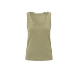 Yaya Ribbed singlet with shiny trim - green (99980)