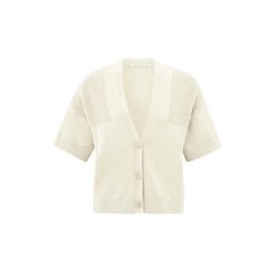 Yaya Strickjacke mit gerippten Details - beige (99980)