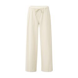 Yaya Gewebte Hose mit weitem Bein und Satinbund - beige (20908)