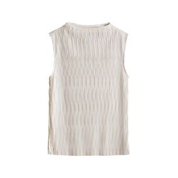 someday Pleated slim-fit top - Kimbaly - white (20003)