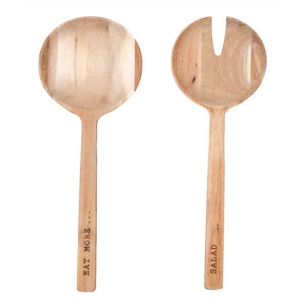 Räder Salad servers (27cm) - Eat more salad - brown (NC)