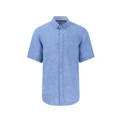 Fynch Hatton Linen shirt with chest pocket - blue (628)