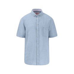 Fynch Hatton Linen shirt with chest pocket - blue (607)