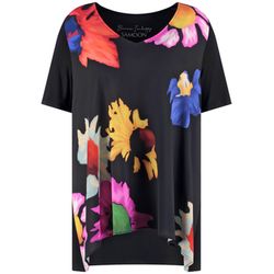 Samoon T-Shirt mit Blumenmuster - schwarz (01102)