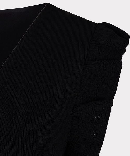 Esqualo T-Shirt mit V-Ausschnitt - schwarz (BLACK)