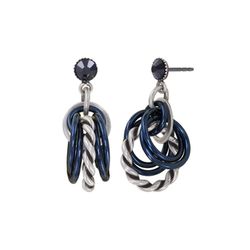 Konplott Earring stud - Kaleidotropical - blue/black/silver (0040)