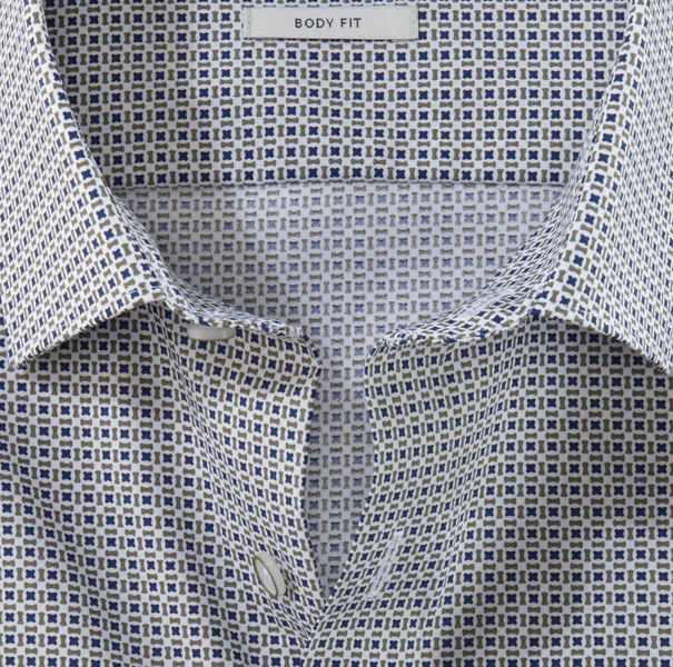 Olymp Body Fit: Businesshemd - blau/grün (47)