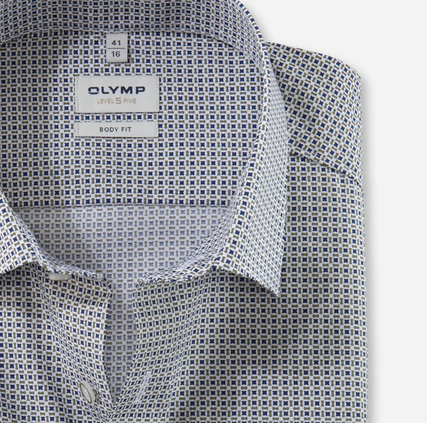 Olymp Body Fit: Businesshemd - blau/grün (47)