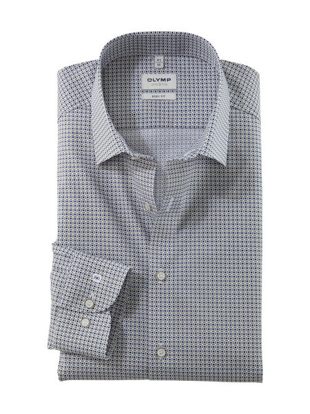 Olymp Body Fit: Businesshemd - blau/grün (47)