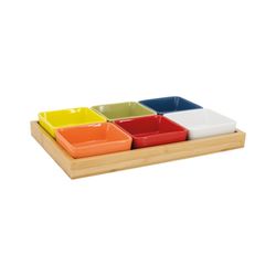Remember Bowl set with wooden tray - yellow/green/orange (00)