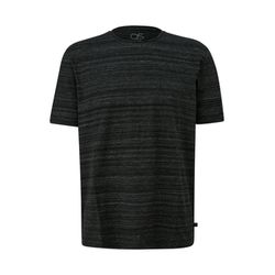 Q/S designed by Baumwollshirt mit Melangeeffekt und Rollkante an Halsausschnitt - schwarz (99W0)