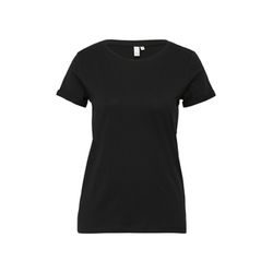 Q/S designed by Cotton shirt with round neckline - black (9999)