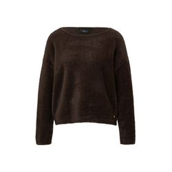 s.Oliver Black Label Fluffy sweater with boat neckline  - brown (8944)