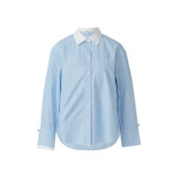 s.Oliver Red Label Poplin blouse in a relaxed fit with cuff detail - blue/white (51G1)