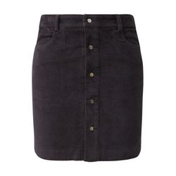 Q/S designed by Cord-Minirock mit Knopfleiste  - grau (9859)