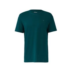 s.Oliver Red Label Heavy jersey T-shirt with crew neck and logo print - green (7953)