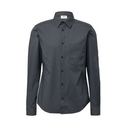 s.Oliver Red Label Slim Fit: Gemustertes Hemd mit Kentkragen - grau (99A0)