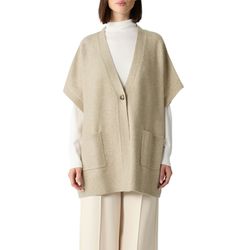 comma Poncho with button closure - beige (84W5)