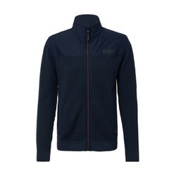 s.Oliver Red Label Strickjacke mit Stehkragen und durchgehendem Reißverschluss - blau (5978)