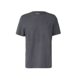 s.Oliver Red Label Heavy jersey T-shirt with crew neck and logo print - gray (9573)
