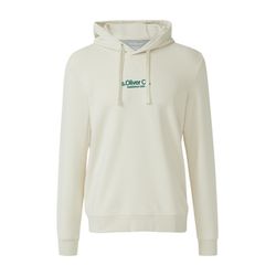 s.Oliver Red Label Kapuzenpullover aus Baumwollmix mit Label-Print - beige (90D1)