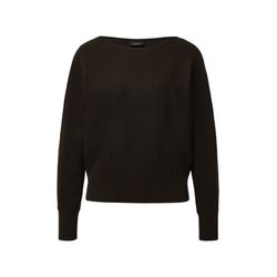 s.Oliver Black Label Fine knit sweater with textured pattern at the hem - brown (8944)