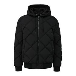 Q/S designed by Wattierte Bomberjacke mit abnehmbarer Jerseykapuze - schwarz (9999)