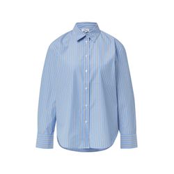s.Oliver Red Label Relaxed fit shirt blouse with stripes and rhinestones - blue (51G0)