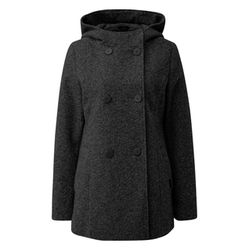 Q/S designed by Kurzmantel in Wolloptik mit Kapuze  - schwarz (99W0)