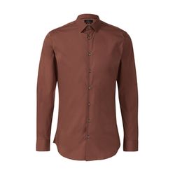 s.Oliver Black Label Tailored Fit: Baumwollstretch-Hemd mit Kentkragen - braun (3807)