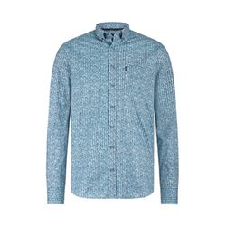 State of Art Popeline-Hemd mit geometrischem Druck - blau (5611)