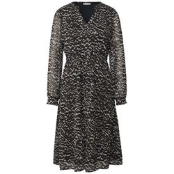 Street One Chiffon dress with smocked details - brown (36866)